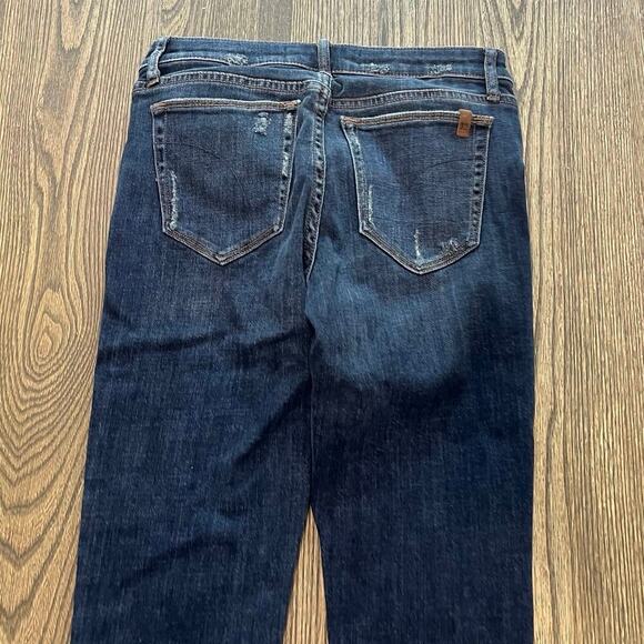 Joe's Straight Cuff-Cut Crop Jeans Mid Rise Denim Stretch Dark Wash Blue Size 27 - Picture 5 of 12